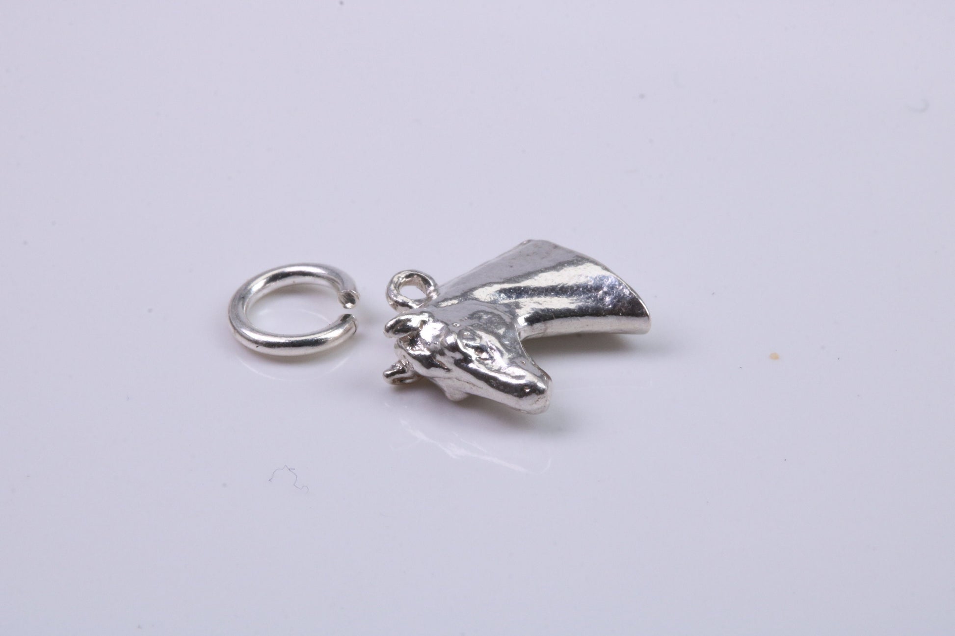 Horse Head Charm, Traditional Charm, Made from Solid 925 Grade Sterling Silver, Complete with Attachment Link