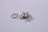 Horse Head Charm, Traditional Charm, Made from Solid 925 Grade Sterling Silver, Complete with Attachment Link