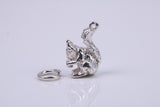 Squirrel Charm, Made from Solid Cast Silver, Complete with Attachment Link