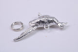 Pheasant Charm, Made from Solid Cast Silver, Complete with Attachment Link