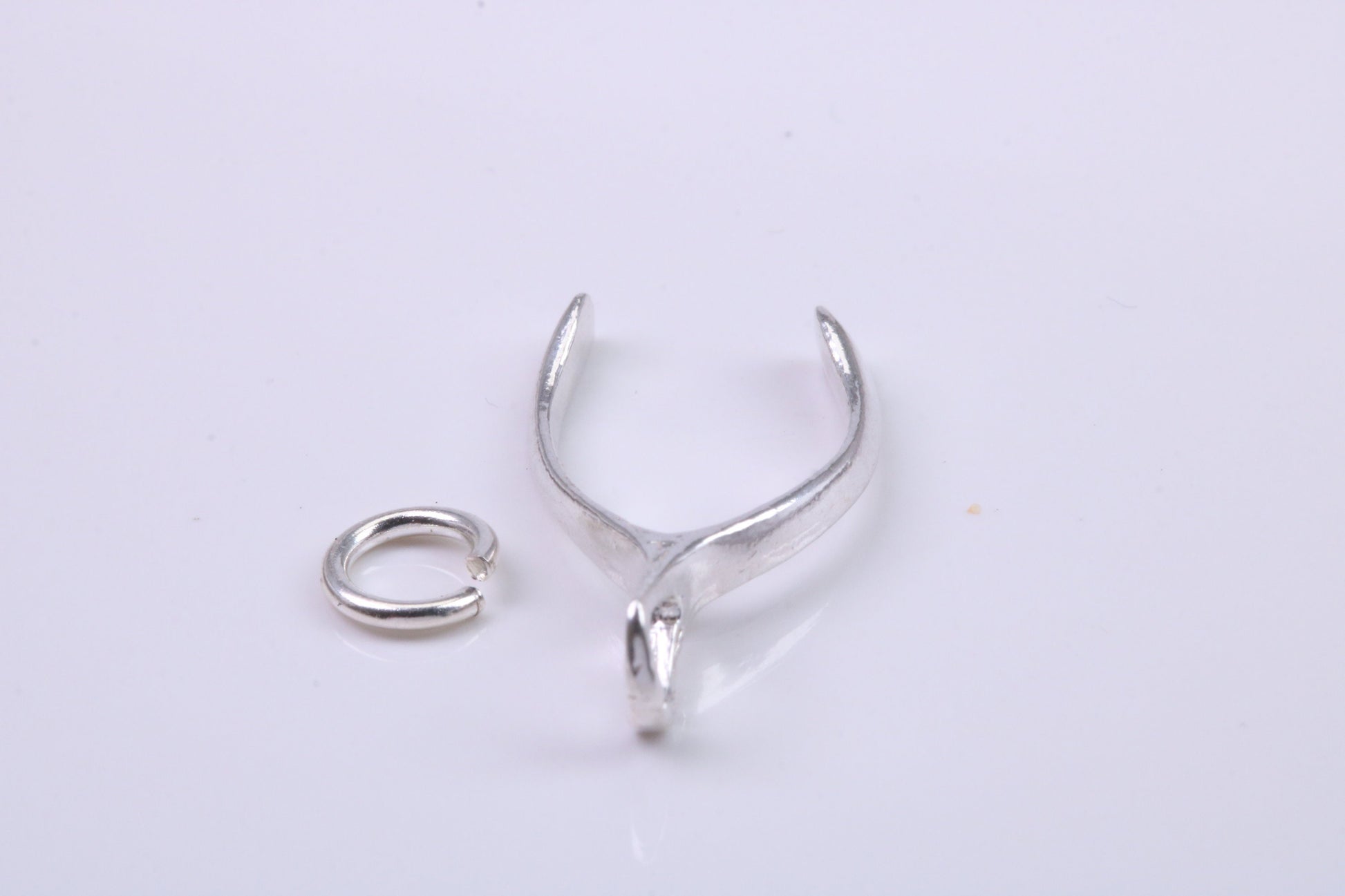 Wish Bone Charm, Traditional Charm, Made from Solid 925 Grade Sterling Silver, Complete with Attachment Link