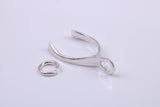 Wish Bone Charm, Traditional Charm, Made from Solid 925 Grade Sterling Silver, Complete with Attachment Link