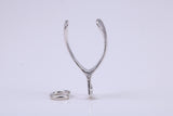 Wish Bone Charm, Traditional Charm, Made from Solid 925 Grade Sterling Silver, Complete with Attachment Link