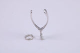 Wish Bone Charm, Traditional Charm, Made from Solid 925 Grade Sterling Silver, Complete with Attachment Link