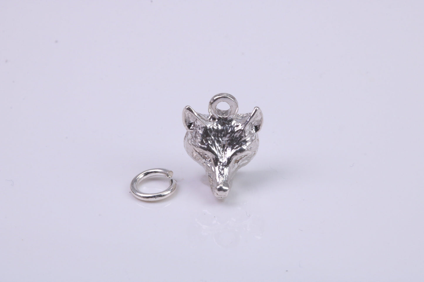 Fox Head Charm, Traditional Charm, Made from Solid 925 Grade Sterling Silver, Complete with Attachment Link