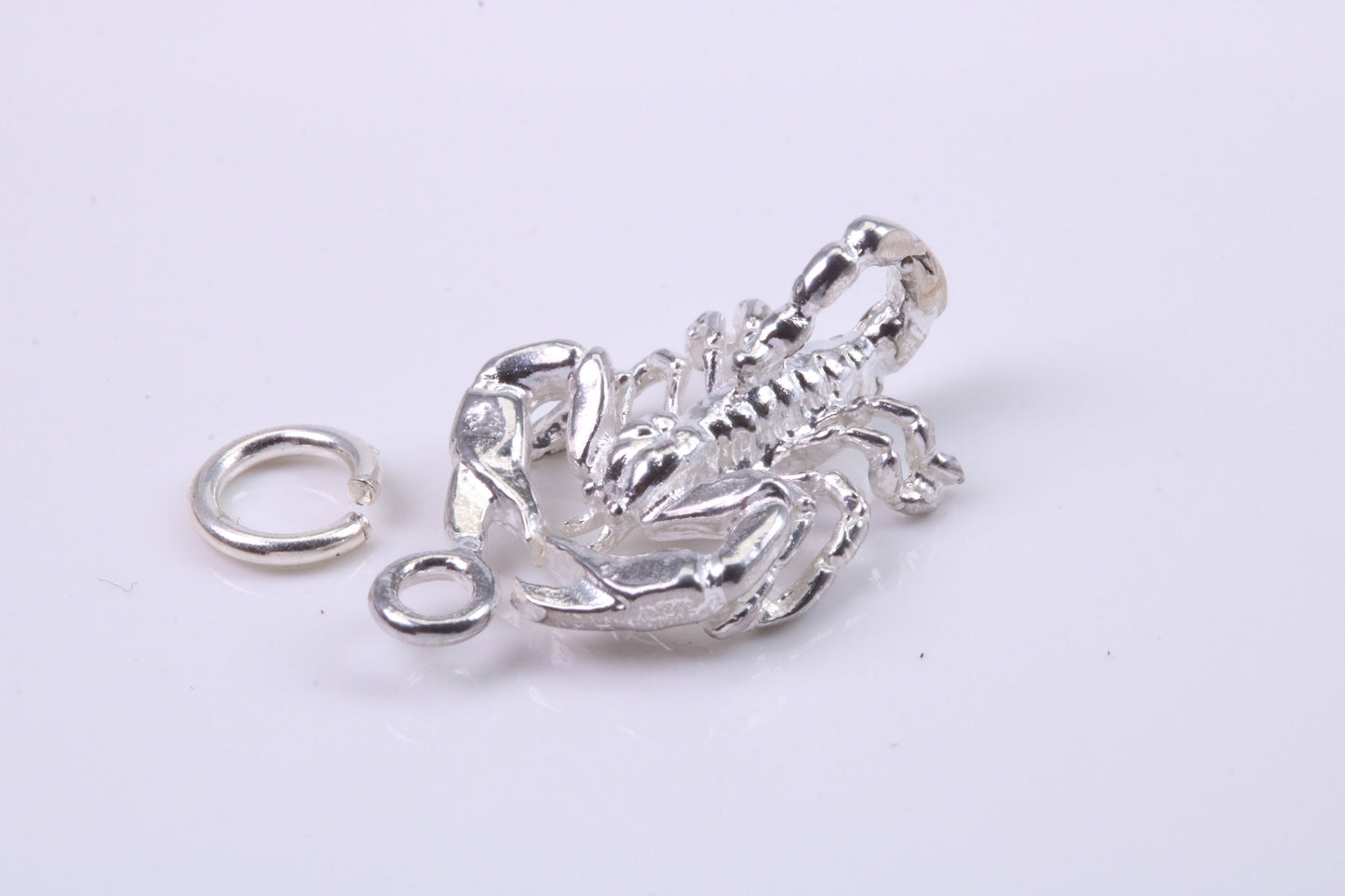 Scorpio Zodiac Sign Charm, Traditional Charm, Made from Solid 925 Grade Sterling Silver, Complete with Attachment Link