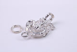 Scorpio Zodiac Sign Charm, Traditional Charm, Made from Solid 925 Grade Sterling Silver, Complete with Attachment Link