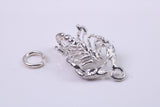 Scorpio Zodiac Sign Charm, Traditional Charm, Made from Solid 925 Grade Sterling Silver, Complete with Attachment Link
