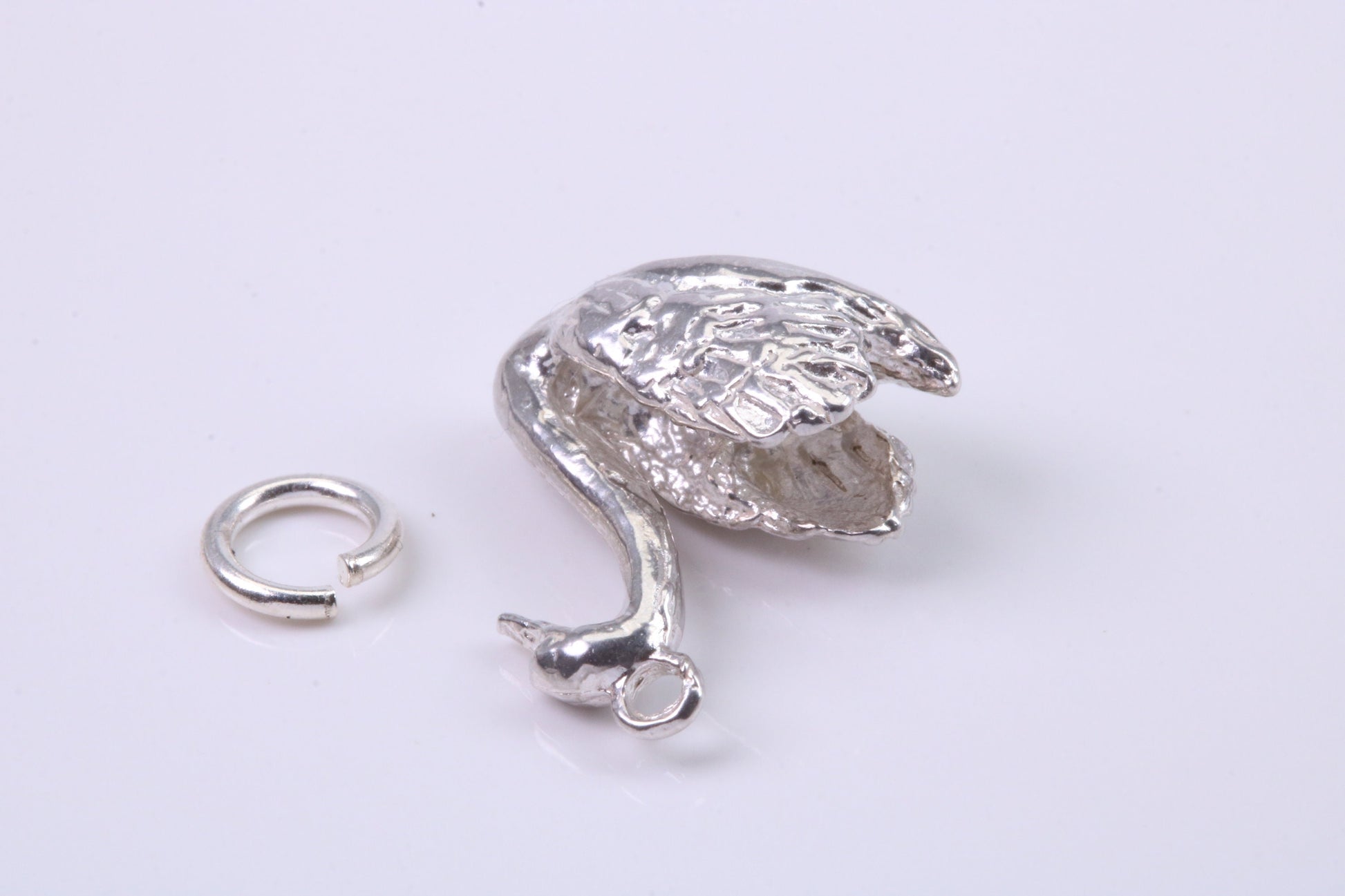 Swan Charm, Traditional Charm, Made from Solid 925 Grade Sterling Silver, Complete with Attachment Link