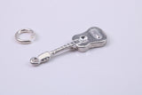 Guitar Charm, Traditional Charm, Made from Solid 925 Grade Sterling Silver, Complete with Attachment Link