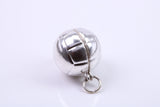 Foot Ball Charm, Traditional Charm, Made from Solid 925 Grade Sterling Silver, Complete with Attachment Link
