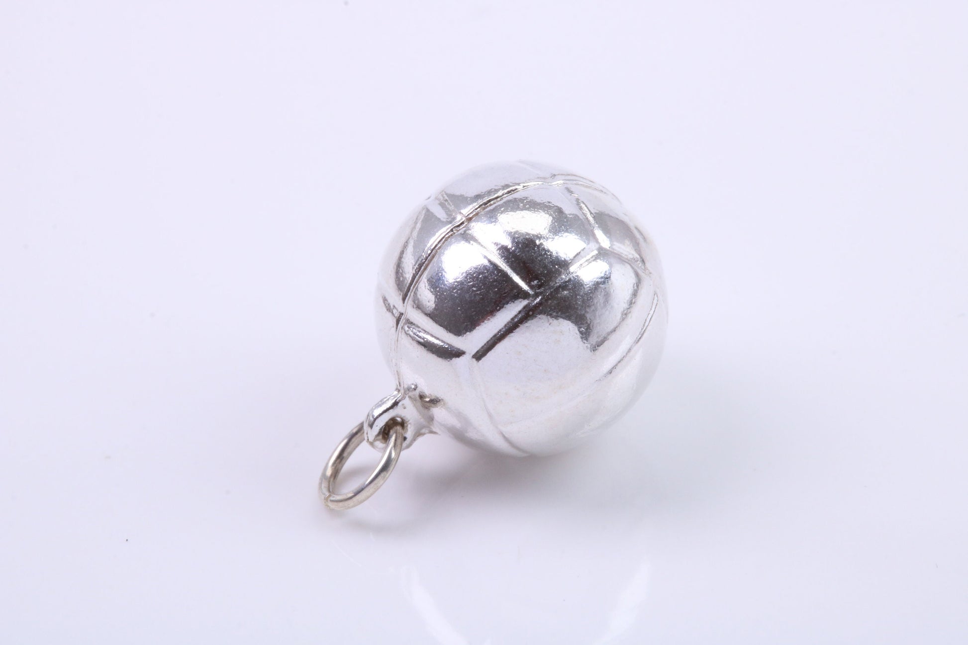 Foot Ball Charm, Traditional Charm, Made from Solid 925 Grade Sterling Silver, Complete with Attachment Link