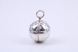 Foot Ball Charm, Traditional Charm, Made from Solid 925 Grade Sterling Silver, Complete with Attachment Link