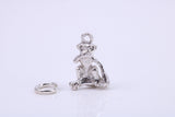 Speak no Evil Monkey Charm, Traditional Charm, Made from Solid 925 Grade Sterling Silver, Complete with Attachment Link