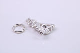 Speak no Evil Monkey Charm, Made from Solid Cast Silver, Complete with Attachment Link