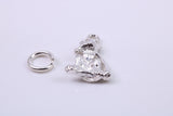 Speak no Evil Monkey Charm, Made from Solid Cast Silver, Complete with Attachment Link