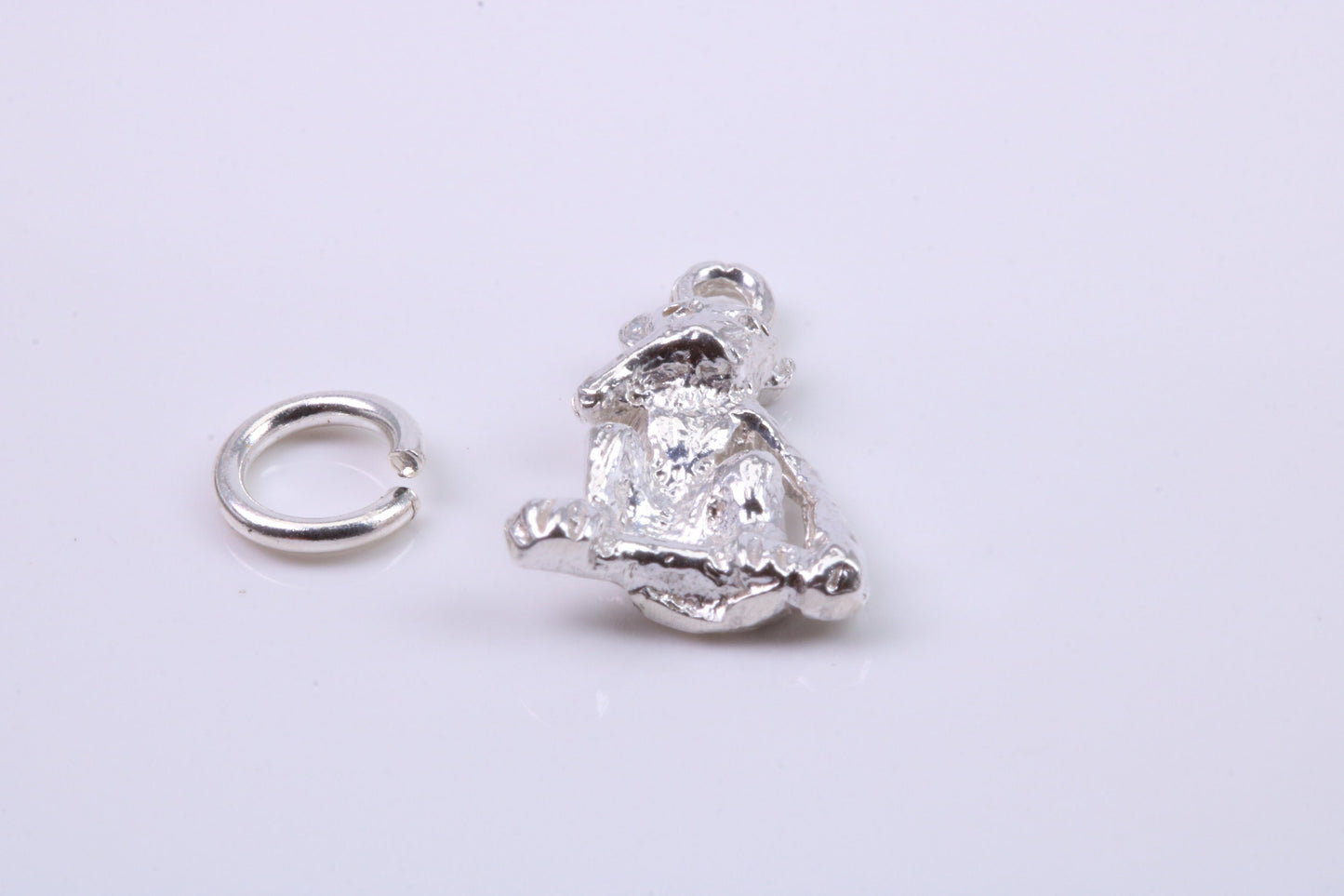 Speak no Evil Monkey Charm, Traditional Charm, Made from Solid 925 Grade Sterling Silver, Complete with Attachment Link