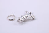 Speak no Evil Monkey Charm, Made from Solid Cast Silver, Complete with Attachment Link
