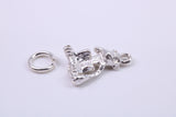 Speak no Evil Monkey Charm, Traditional Charm, Made from Solid 925 Grade Sterling Silver, Complete with Attachment Link