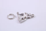 Speak no Evil Monkey Charm, Made from Solid Cast Silver, Complete with Attachment Link
