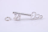 18th Birthday Key Charm, Traditional Charm, Made from Solid 925 Grade Sterling Silver, Complete with Attachment Link