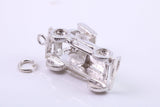 Stock Car Charm, Traditional Charm, Made from Solid 925 Grade Sterling Silver, Complete with Attachment Link