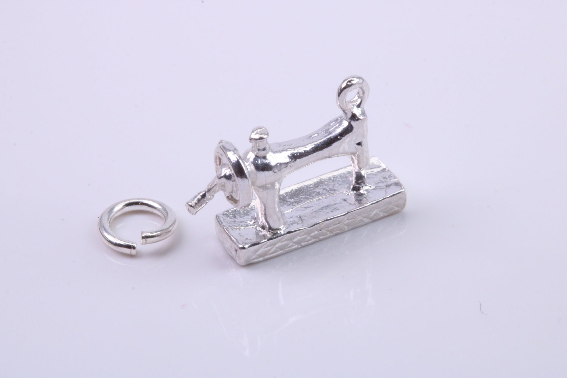 Sewing Machine Charm, Traditional Charm, Made from Solid 925 Grade Sterling Silver, Complete with Attachment Link