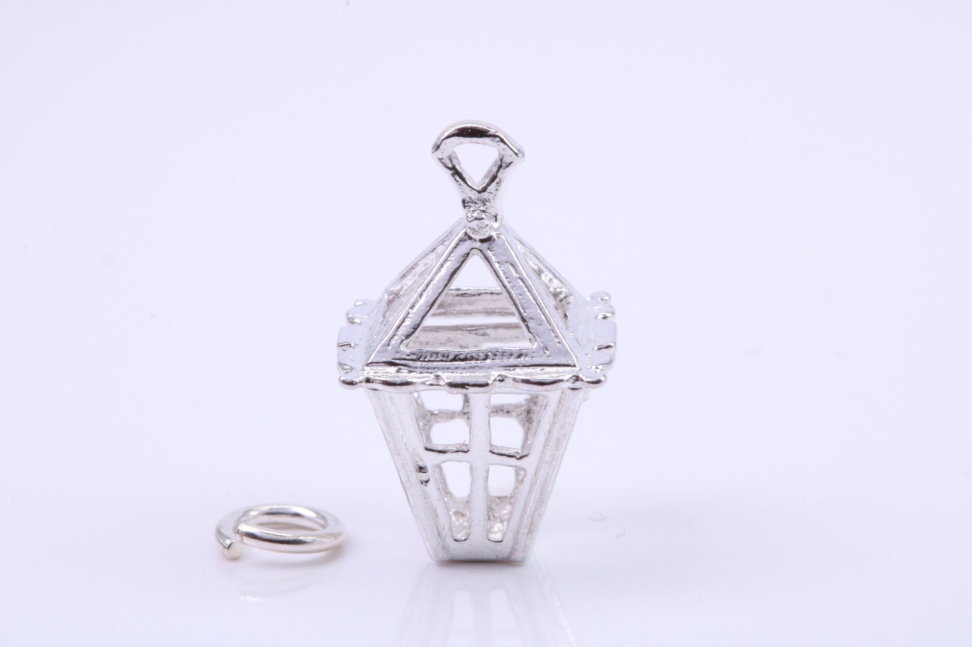 Lantern Charm, Traditional Charm, Made from Solid 925 Grade Sterling Silver, Complete with Attachment Link