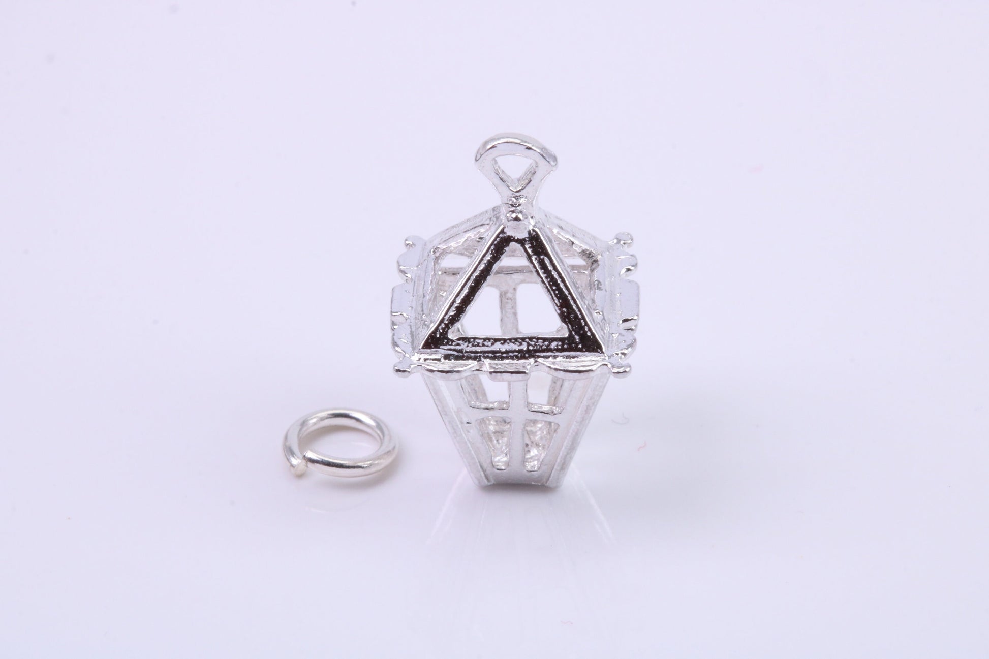 Lantern Charm, Traditional Charm, Made from Solid 925 Grade Sterling Silver, Complete with Attachment Link