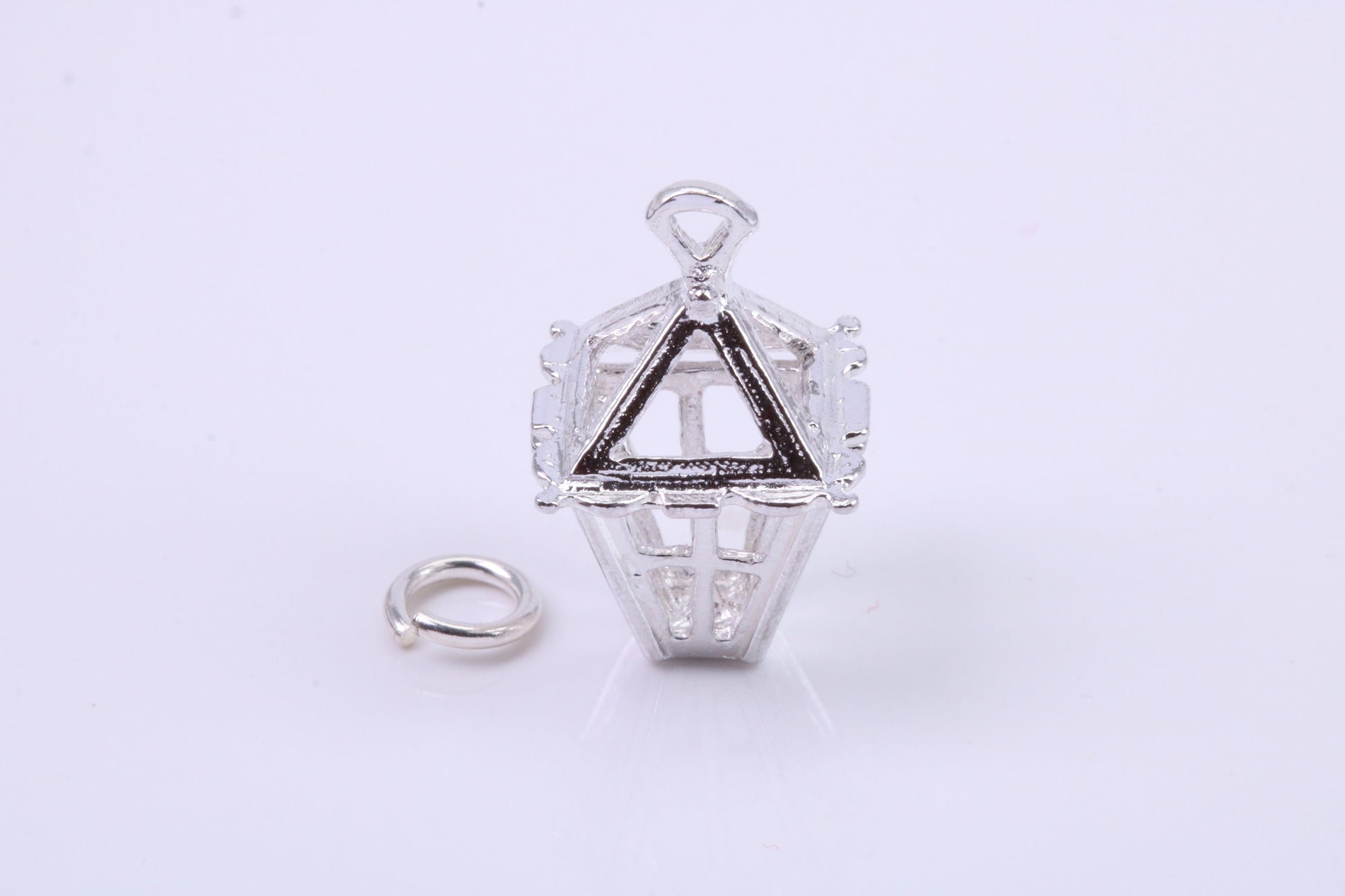 Lantern Charm, Traditional Charm, Made from Solid 925 Grade Sterling Silver, Complete with Attachment Link