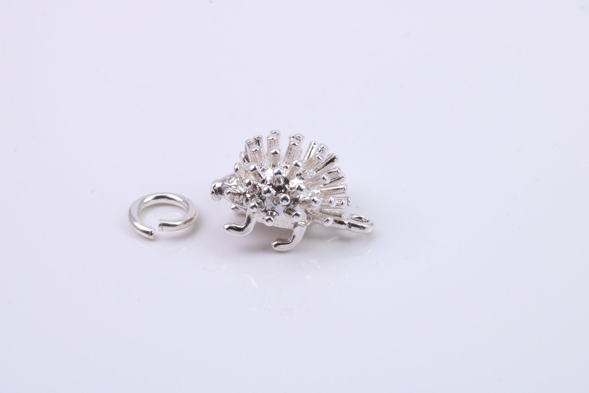 Hedge Hog Charm, Traditional Charm, Made from Solid 925 Grade Sterling Silver, Complete with Attachment Link