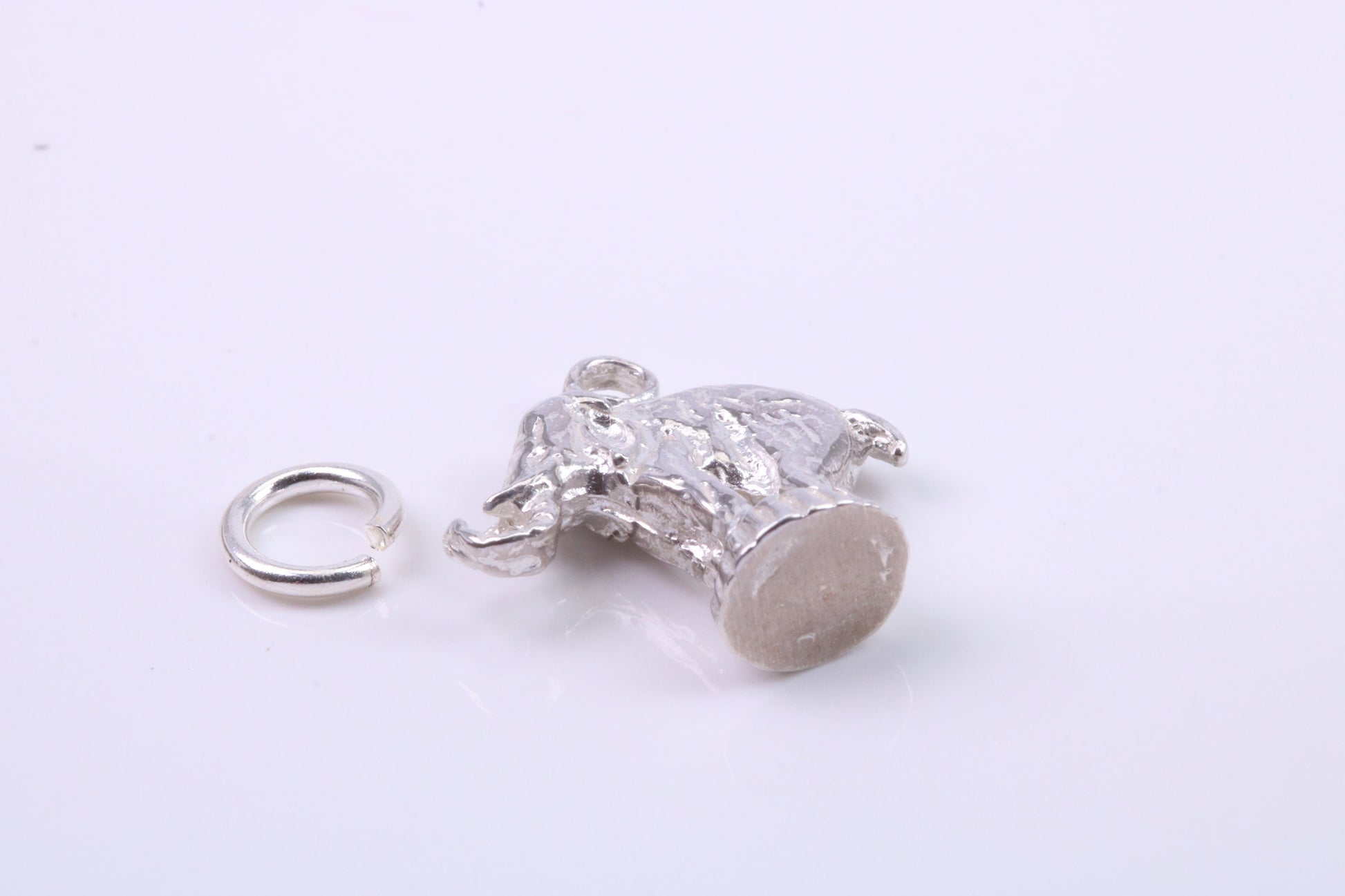 Circus Elephant Charm, Traditional Charm, Made from Solid 925 Grade Sterling Silver, Complete with Attachment Link