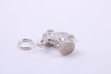 Circus Elephant Charm, Traditional Charm, Made from Solid 925 Grade Sterling Silver, Complete with Attachment Link
