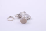 Circus Elephant Charm, Traditional Charm, Made from Solid 925 Grade Sterling Silver, Complete with Attachment Link