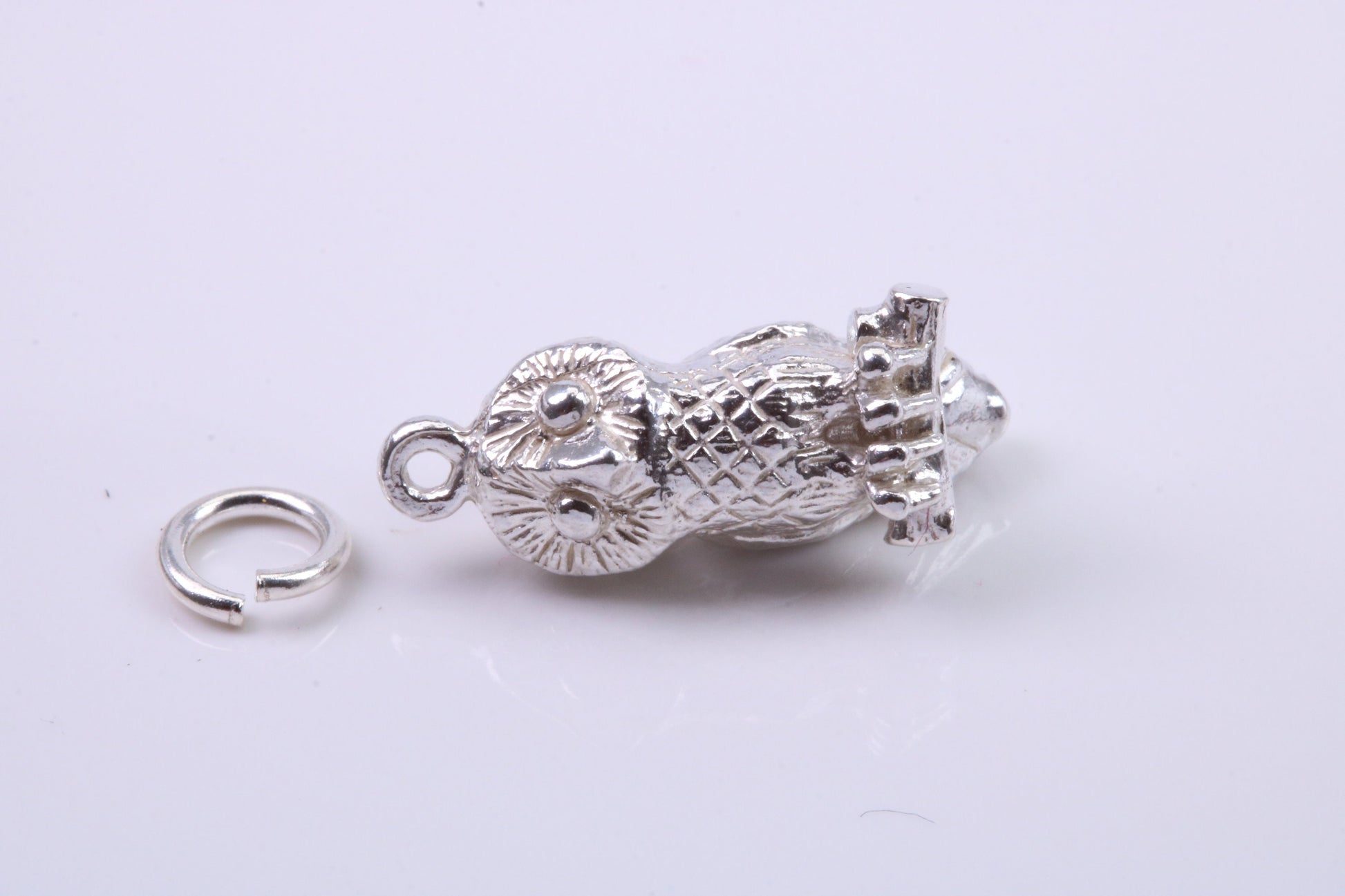 Owl Charm, Traditional Charm, Made from Solid 925 Grade Sterling Silver, Complete with Attachment Link