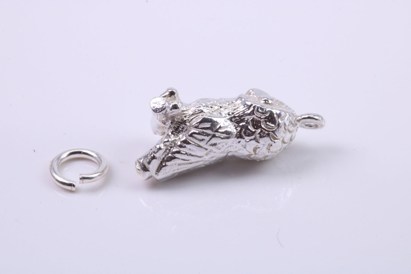 Owl Charm, Traditional Charm, Made from Solid 925 Grade Sterling Silver, Complete with Attachment Link