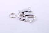 Performing Dolphins Charm, Traditional Charm, Made from Solid 925 Grade Sterling Silver, Complete with Attachment Link