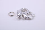 Performing Dolphins Charm, Traditional Charm, Made from Solid 925 Grade Sterling Silver, Complete with Attachment Link