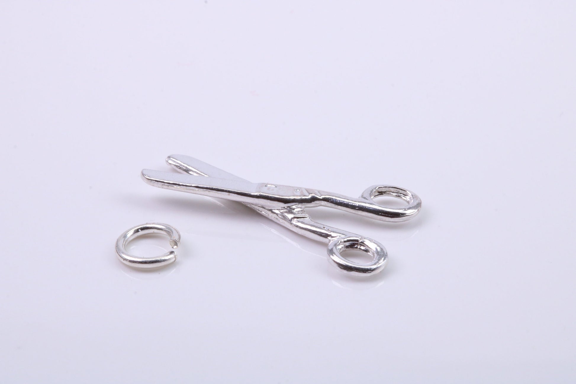 Scissor Charm, Traditional Charm, Made from Solid 925 Grade Sterling Silver, Complete with Attachment Link