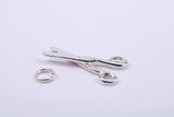 Scissor Charm, Traditional Charm, Made from Solid 925 Grade Sterling Silver, Complete with Attachment Link