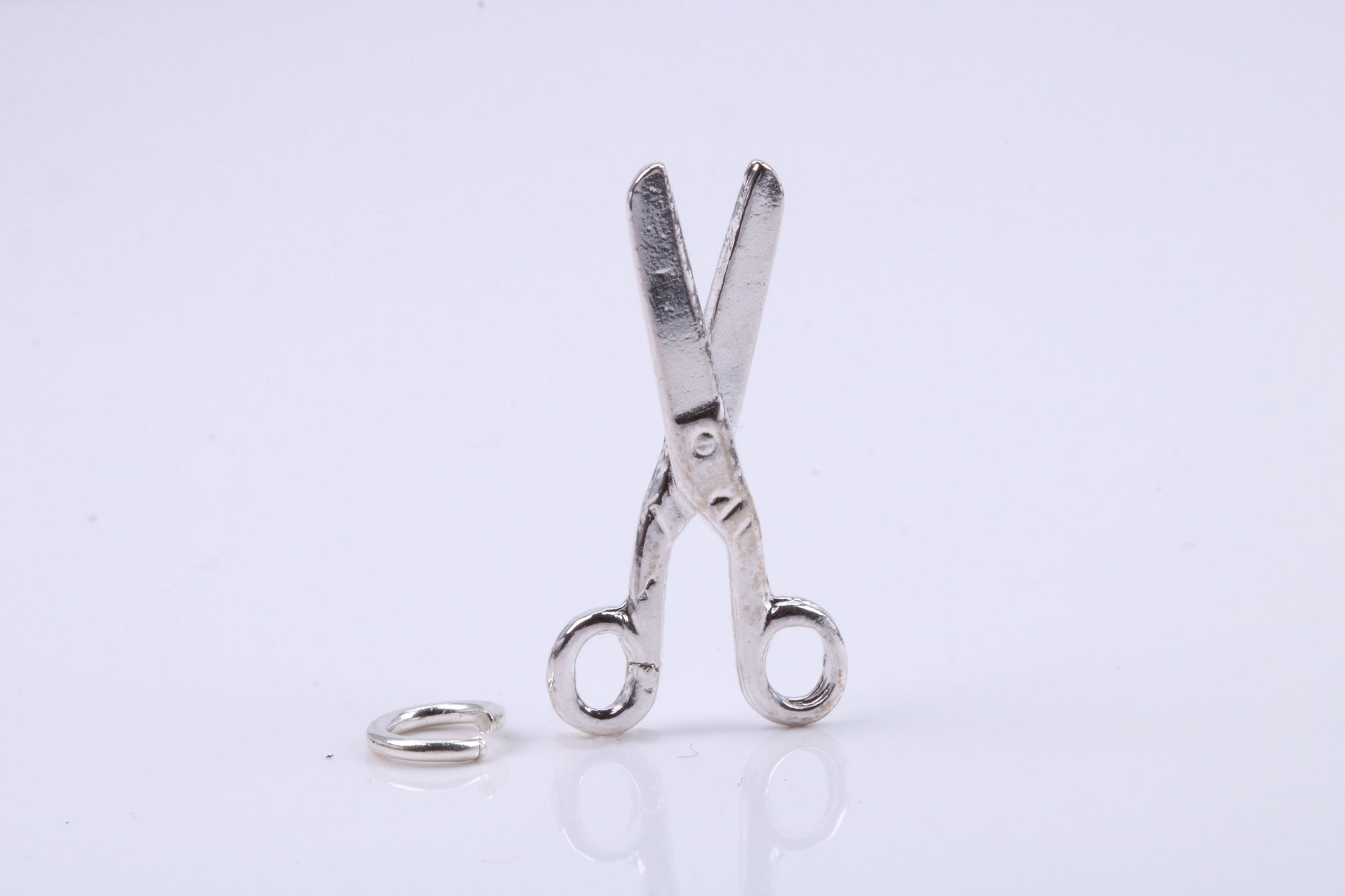 Scissor Charm, Traditional Charm, Made from Solid 925 Grade Sterling Silver, Complete with Attachment Link