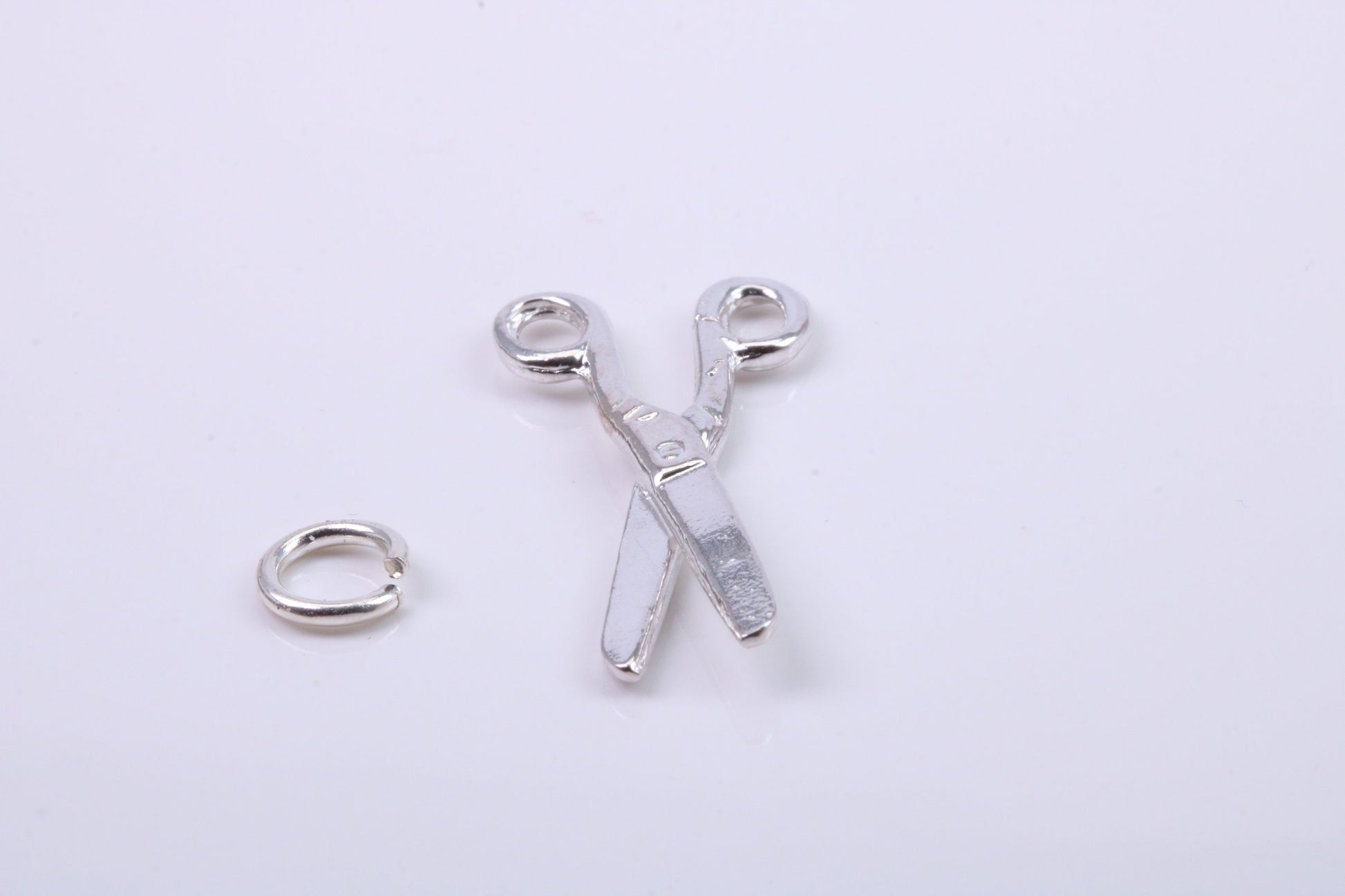 Scissor Charm, Traditional Charm, Made from Solid 925 Grade Sterling Silver, Complete with Attachment Link