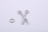 Scissor Charm, Traditional Charm, Made from Solid 925 Grade Sterling Silver, Complete with Attachment Link
