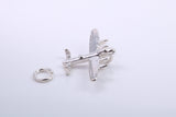 Bomber Airplane Charm, Made from Solid Cast Silver, Complete with Attachment Link