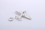 Bomber Airplane Charm, Made from Solid Cast Silver, Complete with Attachment Link