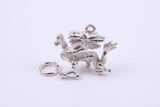 Oriental Dragon Charm, Traditional Charm, Made from Solid 925 Grade Sterling Silver, Complete with Attachment Link