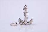 Anchor Charm, Traditional Charm, Made from Solid 925 Grade Sterling Silver, Complete with Attachment Link