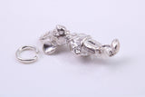 Standing Mouse Charm, Traditional Charm, Made from Solid 925 Grade Sterling Silver, Complete with Attachment Link