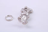 Standing Mouse Charm, Traditional Charm, Made from Solid 925 Grade Sterling Silver, Complete with Attachment Link