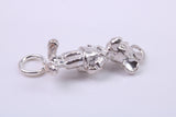 Standing Mouse Charm, Traditional Charm, Made from Solid 925 Grade Sterling Silver, Complete with Attachment Link